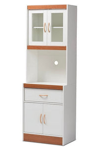 Baxton Studio Laurana White and Cherry Finished Kitchen Cabinet and Hutch**New in box**