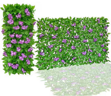 Expandable 22 in. x 120 in. Purple Artificial Hydrangea Hedge Panel Faux Ivy Privacy Fence for Outdoor 1 Piece! (NEW)