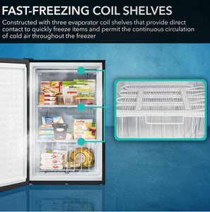 Whynter Energy Star 3.0 Cubic feet Upright Freezer, 21" D x 19.5" W x 33.5" H, 3, Stainless Steel!! BRAND NEW!!