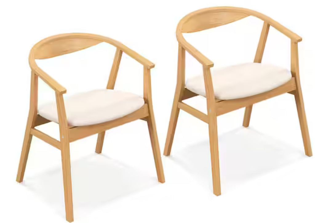 Set of 4 Leisure Bamboo Armchair Accent Chair with Curved Back and Bamboo Structure! (NEW IN TWO BOXES!)