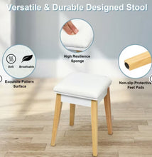 Costway Vanity Makeup Table Cushioned Stool Set W/Flip Top Mirror &1 Drawer Writing Desk! (NEW IN BOX)