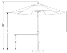 9 ft. Aluminum Push Tilt Patio Umbrella in Navy Blue Olefin! (NEW)