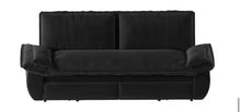 3-in-1 Convertible Black 73.2 in. Soft Velvet Queen Size Sofa Bed with 2-Soft Pillows! (NEW & ASSEMBLED)