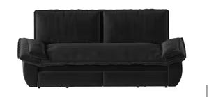 3-in-1 Convertible Black 73.2 in. Soft Velvet Queen Size Sofa Bed with 2-Soft Pillows! (NEW & ASSEMBLED)