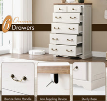 Ingberg Farmhouse 6 Chest Of Drawers For Bedroom, White - WE DO NOT SHIP!!