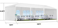 10 ft. x 30 ft. White Outdoor Wedding Party Tent, Garden Gazebo Canopy Marquee Parking Shed with 8 Removable Sidewalls! (NEW IN BOX)