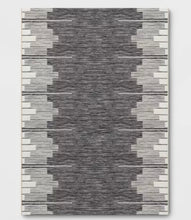 9'2"x12' Graphic Steps Outdoor Rug Black - Threshold™: Weather-Resistant, Woven Polypropylene! (NEW)