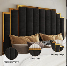 Duncanville Upholstered Platform Bed, King, Black! (NEW IN BOX)