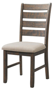 Picket House Furnishings Dex Ladder Back Dining Side Chair in Walnut w/ Beige cushion(Set of 2)!! NEW IN BOX!!