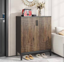 37 in. H x 31 in. W Brown MDF Shoe Storage Cabinet, 5-Tier Modern Shoe Racks, 20-Pairs for Closet, Living Room, Bedroom! (NEW IN BOX)