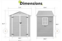 Gray 6 ft. W x 4 ft. D All-Weather Resin Patio Outdoor Plastic Storage Shed with Window & Reinforced Floor(24 sq. ft.) new in 2 boxes!