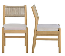Better Homes & Gardens Lillian Fluted Dining Chairs 2 Pack, Beige Velvet, Rope Back!! NEW IN BOX!!