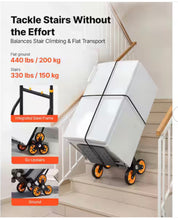 Stair Climbing Cart, 440 lbs. Stair-Climbing Capacity, Heavy-Duty Folding Trolley Cart, Telescoping Handle, Hand Truck- new and assembled