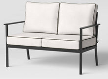 Searsburg Aluminum Deep Seating Outdoor Patio Loveseat - Black - Threshold! (NEW IN BOX)