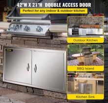 Outdoor Kitchen Doors 42 in. W X 21 in. H Double BBQ Door Stainless Steel BBQ Access Door! (NEW IN BOX)