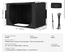 Bed Tent, Pongee Fabric, 3 Doors Breathable Dream Tent with 0.37 in. Fiber Poles on Bed Privacy, Blackout Bed Canopy! (NEW IN BOX)