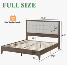 Wade Logan Behka Upholstered Platform Bed, FULL, Taupe Finish - WE DO NOT SHIP!!