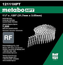 Metabo HPT Roofing Nails | 1-1/4 Inch x 0.120 | 15 Degree | Electro Galvanized | Wire Weld Collation | Smooth Shank | 7,200 Count | 12111HPT**New in box**