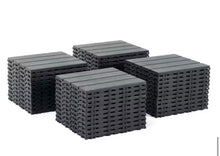 1 ft. x 1 ft. All-Weather Plastic Square Interlocking Patio Deck Tiles, Outdoor Striped Pattern Flooring Tile(44-Pack)- new