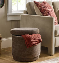 Swivel Storage Ottoman Brown