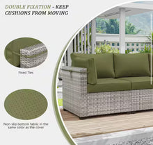 25.6 in. x 23.6 in. x 4 in. Outdoor Deep Seat Lounge Cushion Set (8-Piece) with Lumbar Support Pillows Oliver Green!! NEW IN BOX!!