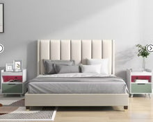 Tangkula 2PCS Nightstand Modern Beside End Table w/ LED Lights Open Compartment & Drawer! (NEW IN BOX)