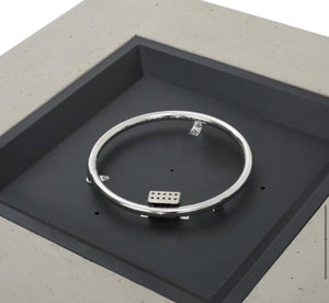 Noble House Zachary 40 in. x 12.5 in. Square MGO Propane Outdoor Patio Fire Pit in Light Grey with Tank Holder! (NEW IN BOX)