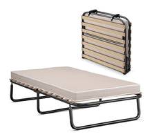 Gymax Portable Folding Guest Bed Cot with Memory Foam Mattress Twin Size Made in Italy**New in box**