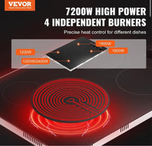 Vevor Electric Cooktop 30 in. 4 Burners Built-in Electric Stove Top 7200W Ceramic Top Radiant Cooktop with Glass Panel,Black!! NEW IN BOX!!