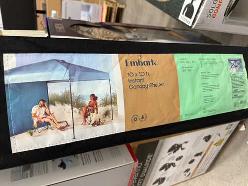10x10 Steel Weekender Canopy with Wind Vent and Shade Wall - Embark™: Patio Gazebo! (NEW)
