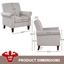 Mid-Century Accent Chair Single Sofa Reading Chairs Comfy Arm Chair Living Room Lounge Chiar, Gray!! NEW AND ASSEMBLED!!