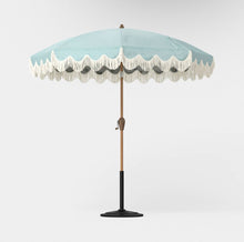 7.5' Fringed Dome Outdoor Patio Umbrella - Blue - Threshold designed with Studio McGee - WE DO NOT SHIP!!