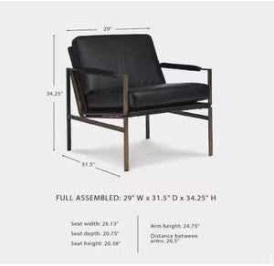 Puckman Black Leather Match Arm Chair!! NEW IN BOX!!