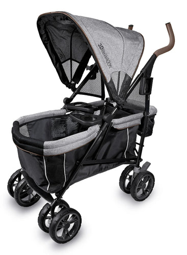 Summer 3Dlite Wagon Convenience Stroller – Lightweight Stroller Wagon for Infants and Toddlers, Black and Gray Tweed!! NEW IN BOX!!