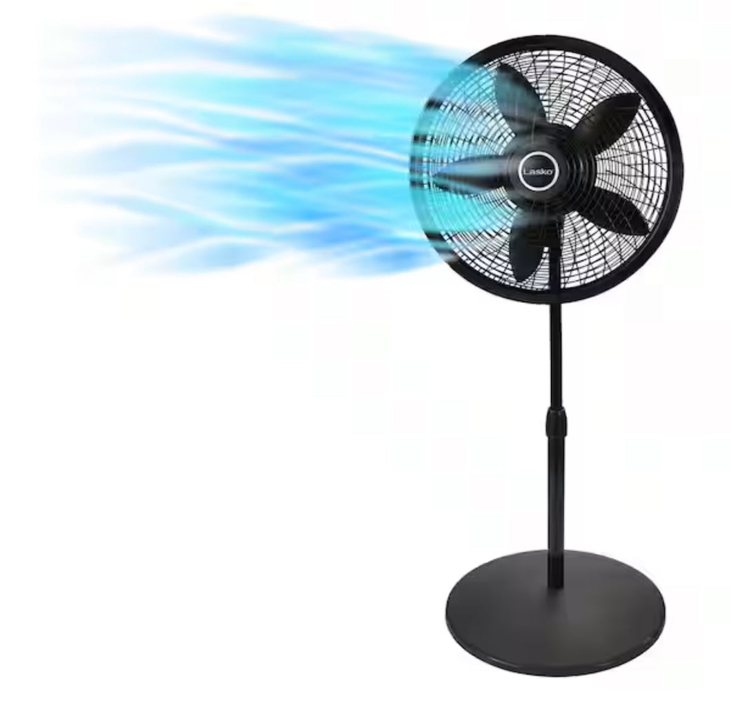 Lasko Cyclone 18 in. 3 Speed Oscillating Pedestal Fan for Home in Black with Adjustable Height, Tilt Back Head, Easy Assembly! (NEW)