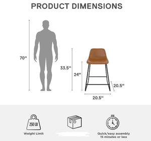 Better Homes & Gardens Farley Scoop Counter Height Stool, Camel Faux Leather!! NEW IN BOXES(2)!!