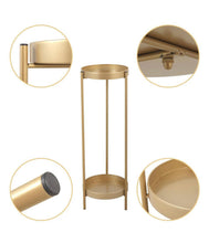 JAXPETY
31.5 in. Gold Metal Plant Stand Plant Shelf Table Indoor/Outdoor (2-Tier)**New in box**