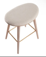 LumiSource Set of 2 26" Saddle Counter Height Barstools with Faux Leather Cream/Gold