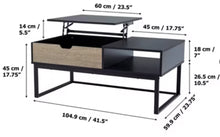 Bryson Two-Tone Lift Top with Storage Coffee Table Black - Teamson Home: Modern Home Office Desk! (NEW IN BOX)