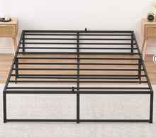 Full Size Bed Frame, 14 inch Metal with 3 in 1 Sturdy Steel Support, No Box Spring Needed, Black Frame! (NEW IN BOX)
