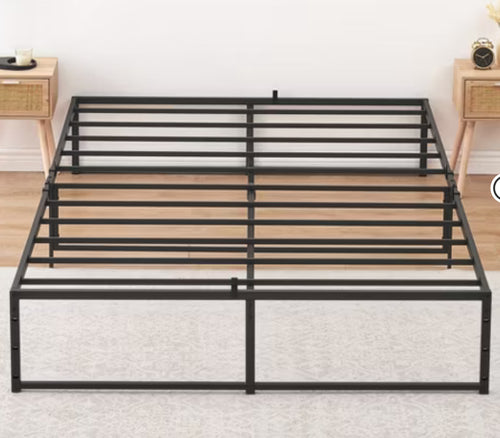 Full Size Bed Frame, 14 inch Metal with 3 in 1 Sturdy Steel Support, No Box Spring Needed, Black Frame! (NEW IN BOX)