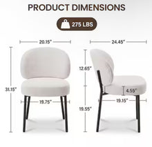 Colamy Set of 2 Beige Upholstered Dining Chair with Metal Frame - WE DO NOT SHIP!!