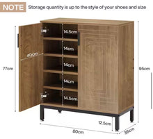 37 in. H x 31 in. W Rustic Brown MDF Shoe Storage Cabinet, 20 Pairs Entryway Shoe Cabinet, 5-Tier Shoe Racks Organizer! (NEW IN BOX)