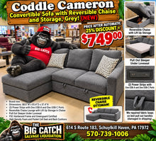 Coddle Convertible Sofa with Reversible Chaise and Storage, Grey! (NEW) - (REVERSIBLE CHAISE OTTOMAN!)