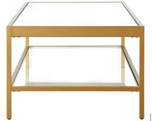 Alexis 54 in. Brass Rectangle Glass Top Coffee Table! (NEW IN BOX)
