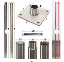 12 ft. Stainless Steel Pole and Kit for Sun Shade Sails- new- no shipping