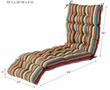 22 in. x 72 in. Sunset Stripe Outdoor Chaise Lounge Cushion! (BRAND NEW - SINGLE CUSHION!)