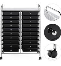 Yaheetech 20 Drawers Rolling Storage Cart Multipurpose Movable Organizer Cart Tools Scrapbook Paper Organizer on Wheels, Black**New in box**