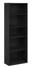 GEHRY 71.42 in. Tall Darkwood Wood 5-Shelf Bookcase, Black! (NEW IN BOX)