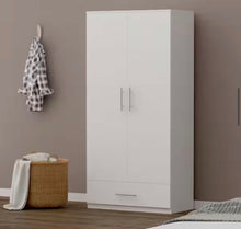 White 2-Door Wardrobe Armoire with 1-Drawers and Hanging Rod 66.9 in. H x 31.5 in. W x 18.9 in. D- new in box